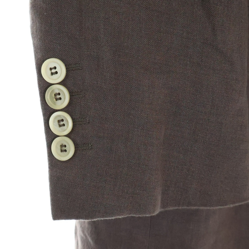 BRUNELLO CUCINELLI(ブルネロクチネリ) ノッチドラペル リネン シングルテーラードジャケット ブラウン