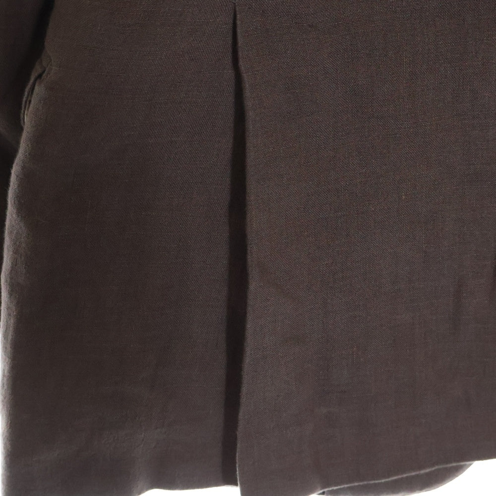 BRUNELLO CUCINELLI(ブルネロクチネリ) ノッチドラペル リネン シングルテーラードジャケット ブラウン