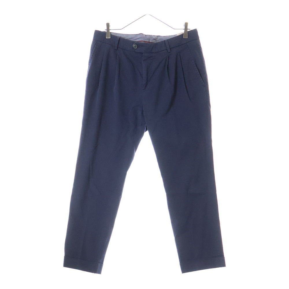 BRUNELLO CUCINELLI(ブルネロクチネリ) センタープレス ジップフライ コットン チノパンツ ネイビー