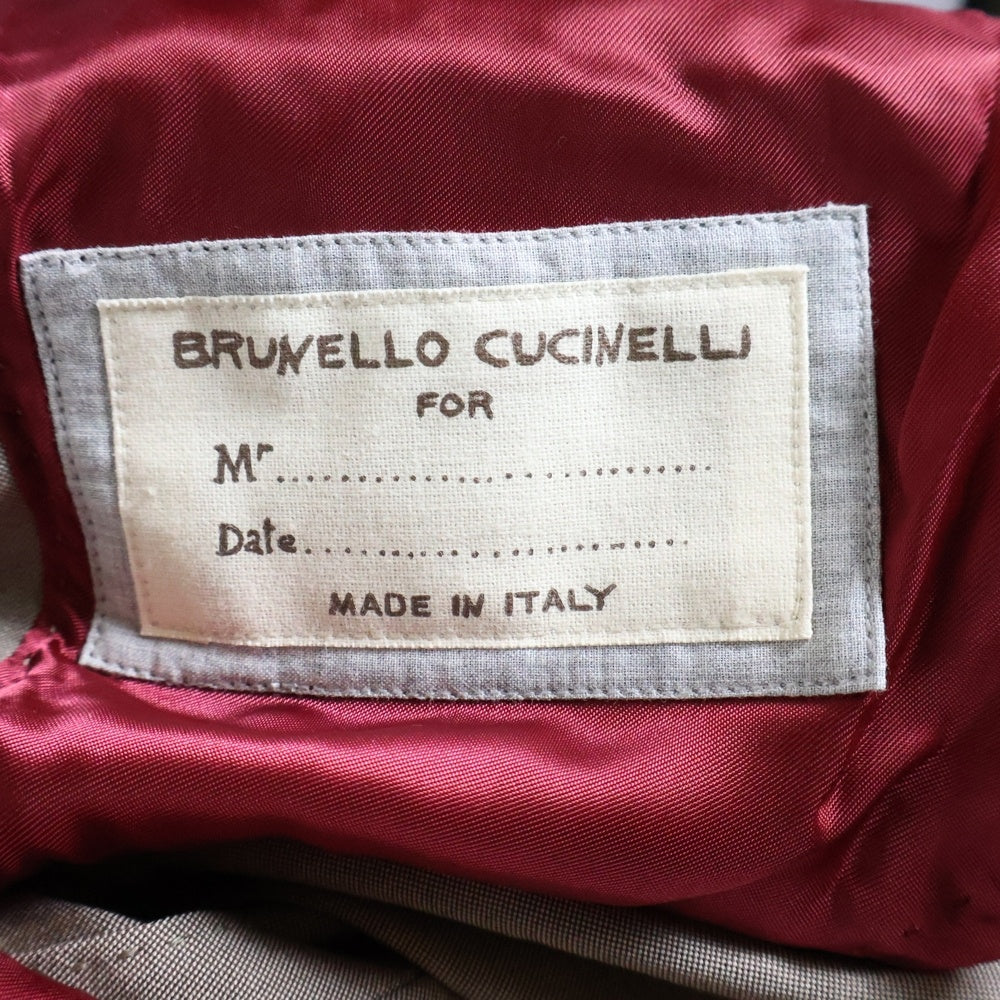 BRUNELLO CUCINELLI(ブルネロクチネリ) コットン 3B ノッチドラペル テーラードジャケット グレージュ