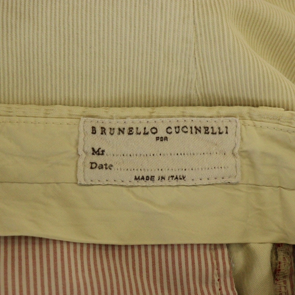 BRUNELLO CUCINELLI(ブルネロクチネリ) センタープレス ボタンフライ コーデュロイパンツ アイボリー