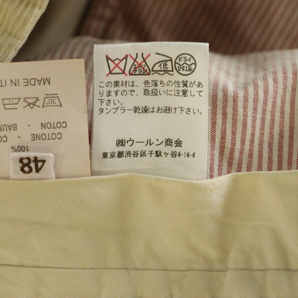 BRUNELLO CUCINELLI(ブルネロクチネリ) センタープレス ボタンフライ コーデュロイパンツ アイボリー