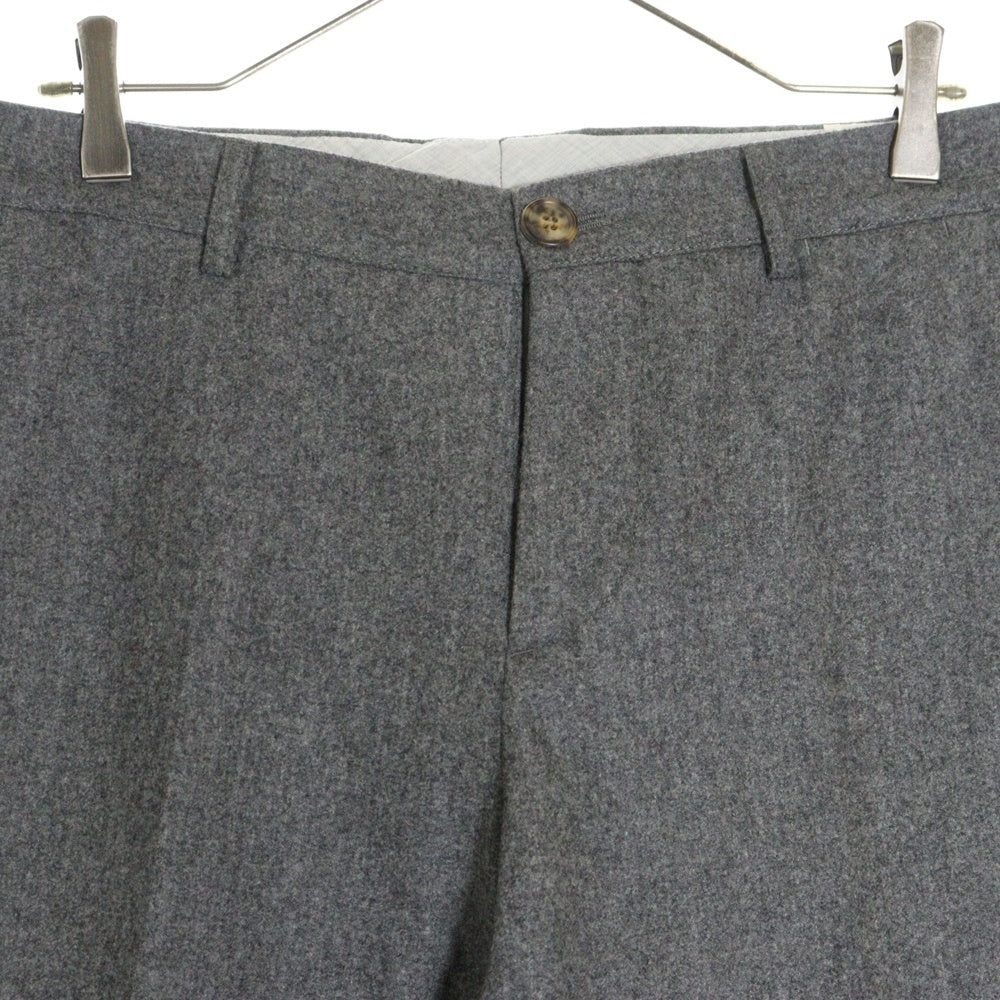 BRUNELLO CUCINELLI(ブルネロクチネリ) センタープレス ジップフライ ウール スラックスパンツ グレー