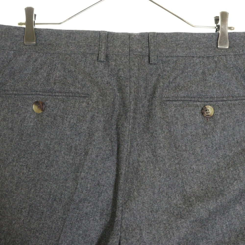 BRUNELLO CUCINELLI(ブルネロクチネリ) センタープレス ジップフライ ウール スラックスパンツ グレー