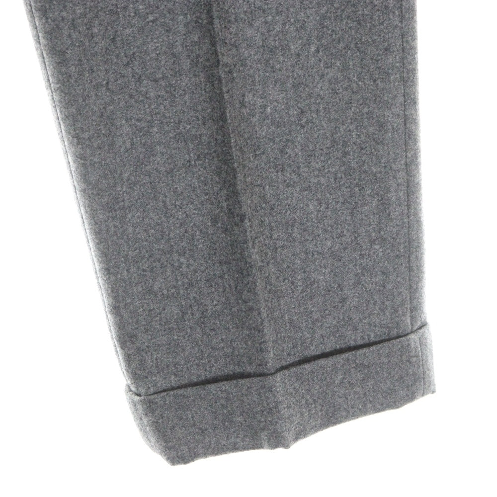 BRUNELLO CUCINELLI(ブルネロクチネリ) センタープレス ジップフライ ウール スラックスパンツ グレー