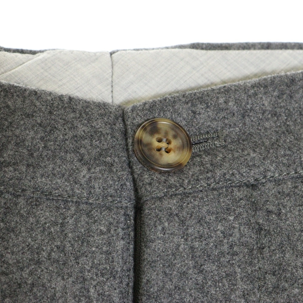BRUNELLO CUCINELLI(ブルネロクチネリ) センタープレス ジップフライ ウール スラックスパンツ グレー