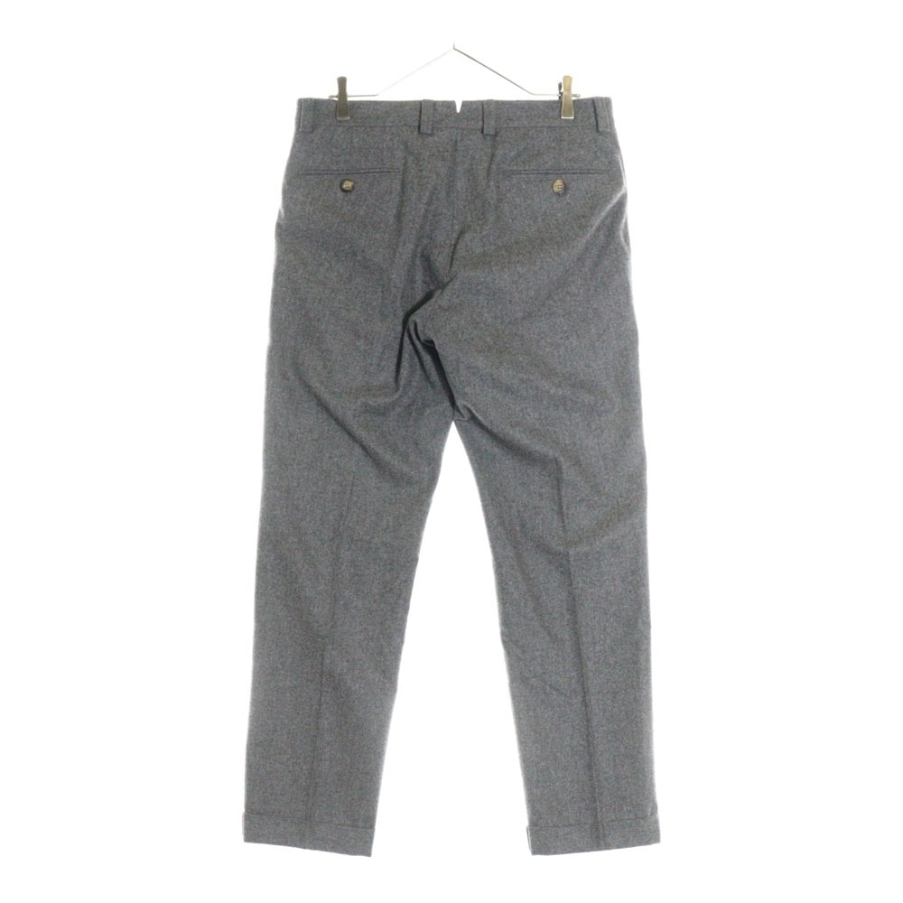 BRUNELLO CUCINELLI(ブルネロクチネリ) センタープレス ジップフライ ウール スラックスパンツ グレー