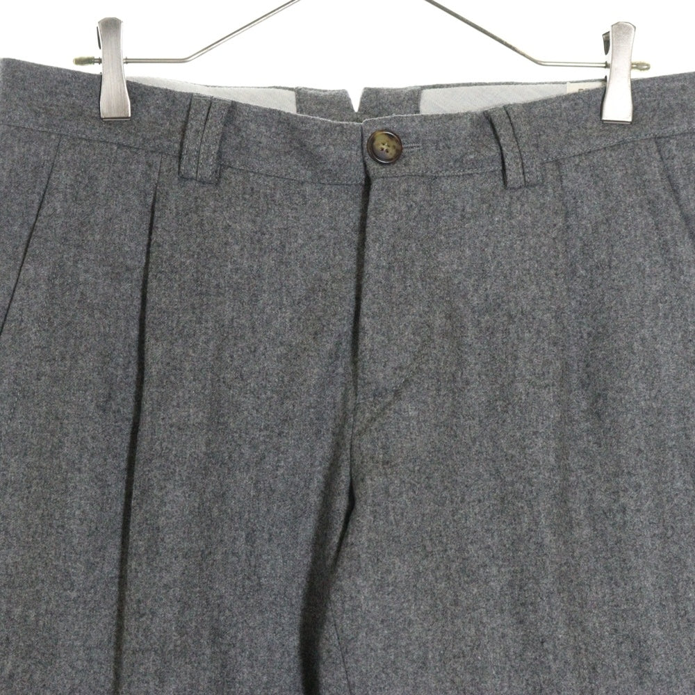 BRUNELLO CUCINELLI(ブルネロクチネリ) センタープレス ジップフライ ウール スラックスパンツ グレー