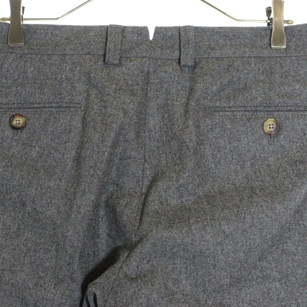 BRUNELLO CUCINELLI(ブルネロクチネリ) センタープレス ジップフライ ウール スラックスパンツ グレー
