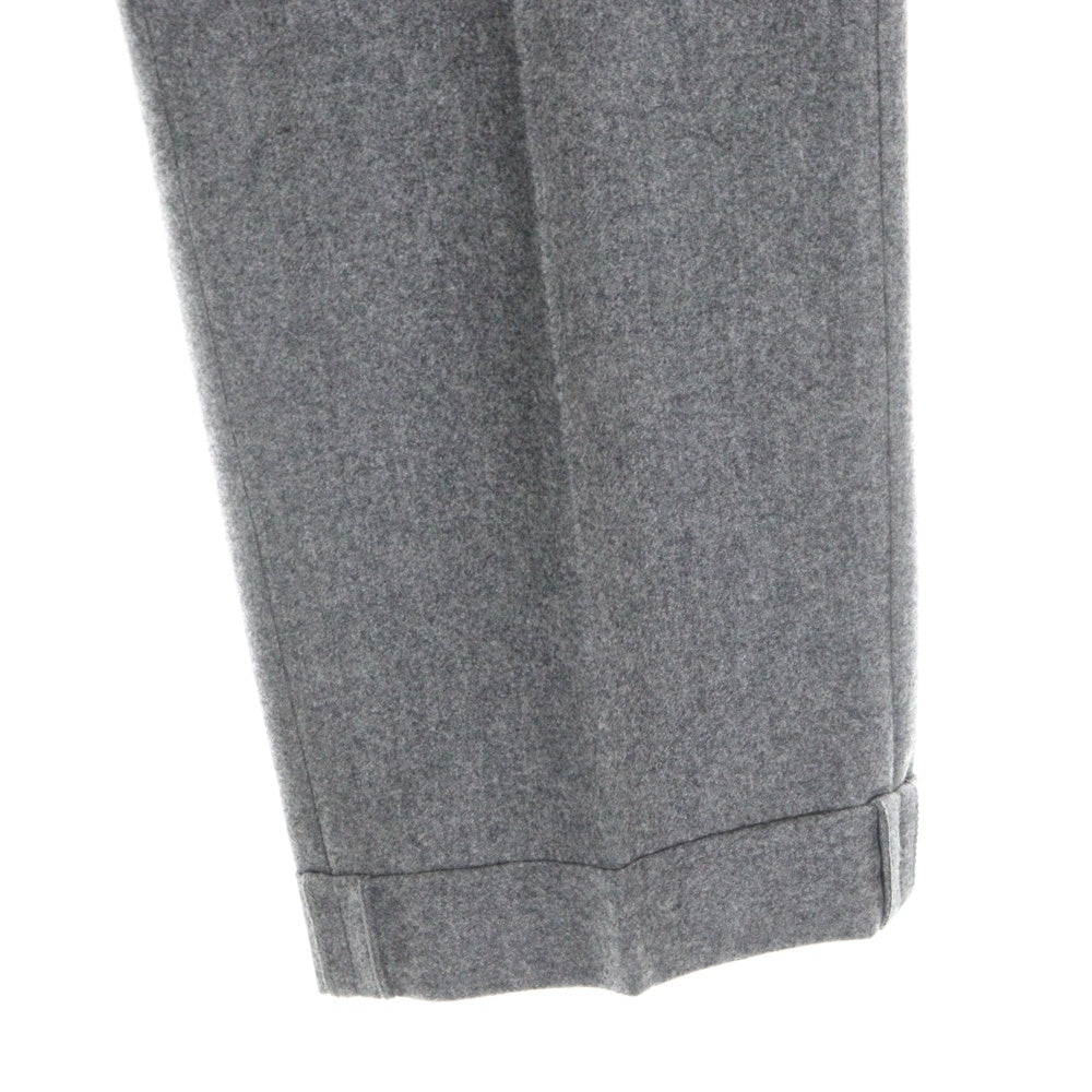 BRUNELLO CUCINELLI(ブルネロクチネリ) センタープレス ジップフライ ウール スラックスパンツ グレー