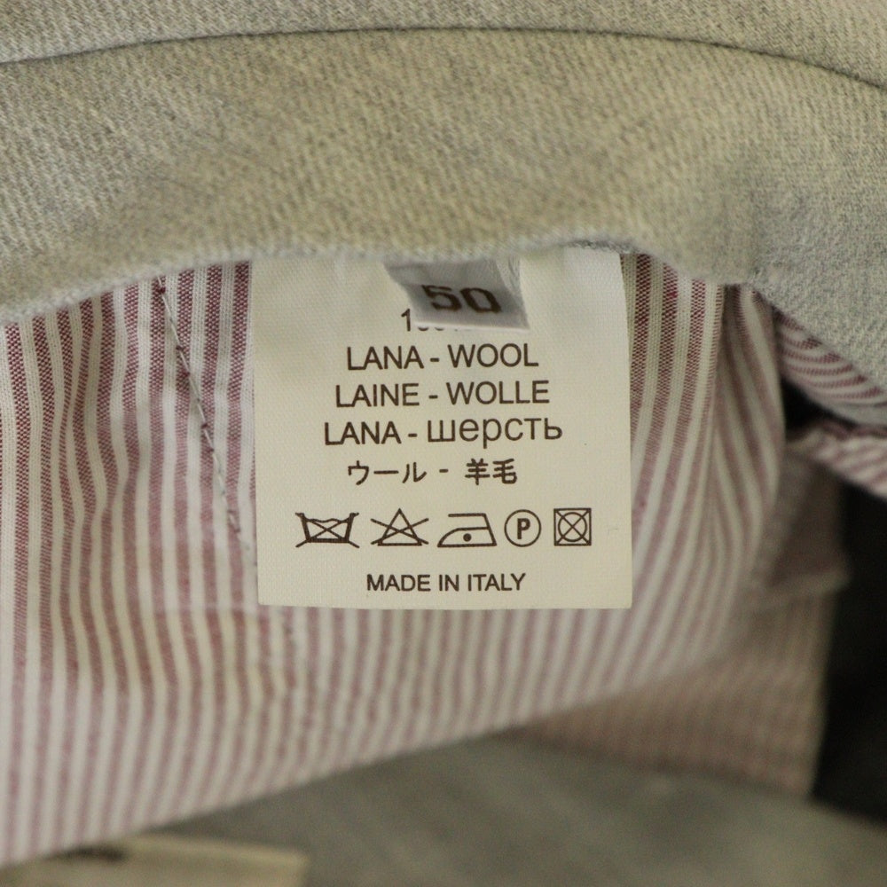 BRUNELLO CUCINELLI(ブルネロクチネリ) センタープレス ジップフライ ウール スラックスパンツ グレー