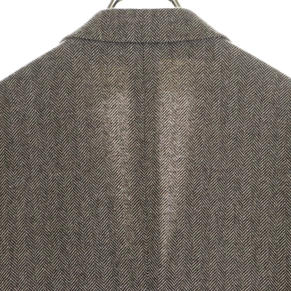 BRUNELLO CUCINELLI(ブルネロクチネリ) ヘリンボーン ノッチドラペル カシミヤ シングルテーラードジャケット グレージュ
