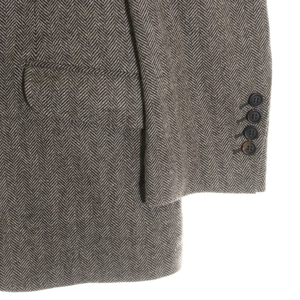 BRUNELLO CUCINELLI(ブルネロクチネリ) ヘリンボーン ノッチドラペル カシミヤ シングルテーラードジャケット グレージュ