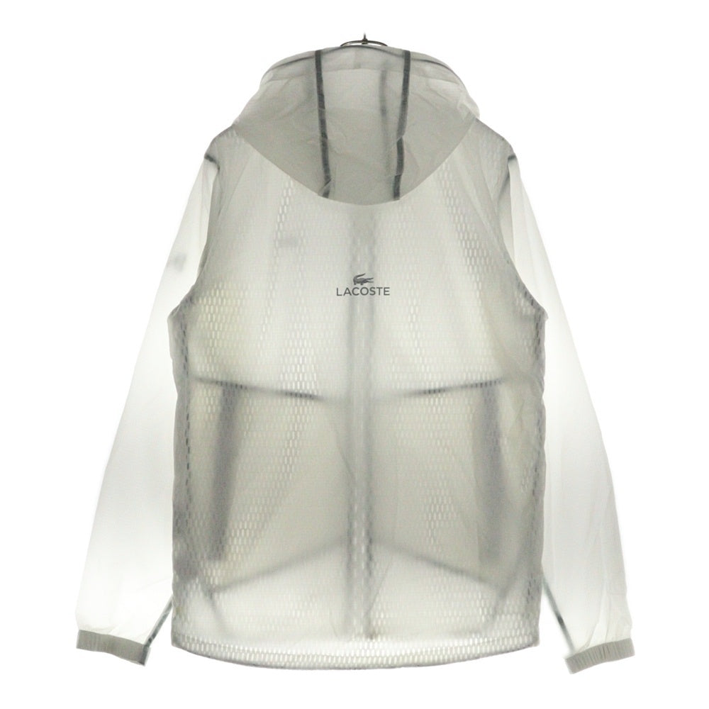 LACOSTE(ラコステ) フロントロゴワッペン ジップアップ フーデッド ナイロンジャケット ウインドブレーカー ホワイト BH7992