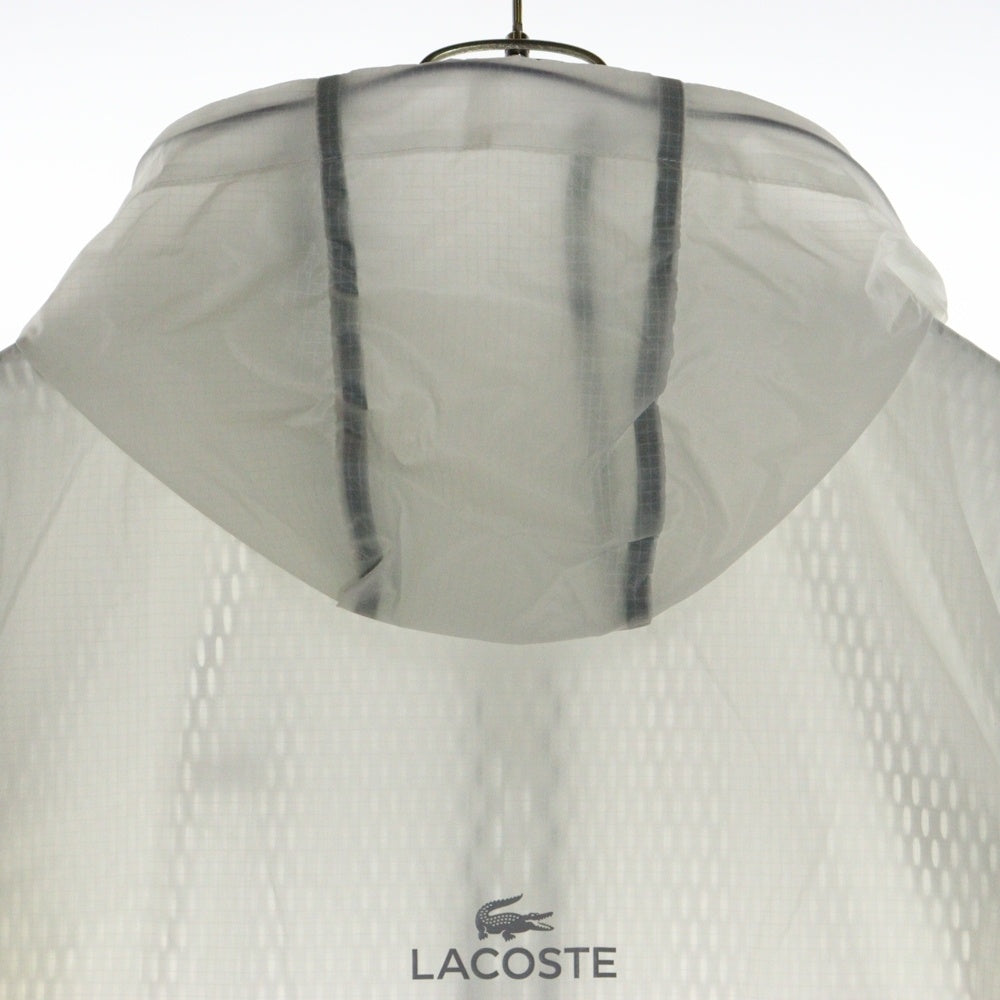 LACOSTE(ラコステ) フロントロゴワッペン ジップアップ フーデッド ナイロンジャケット ウインドブレーカー ホワイト BH7992