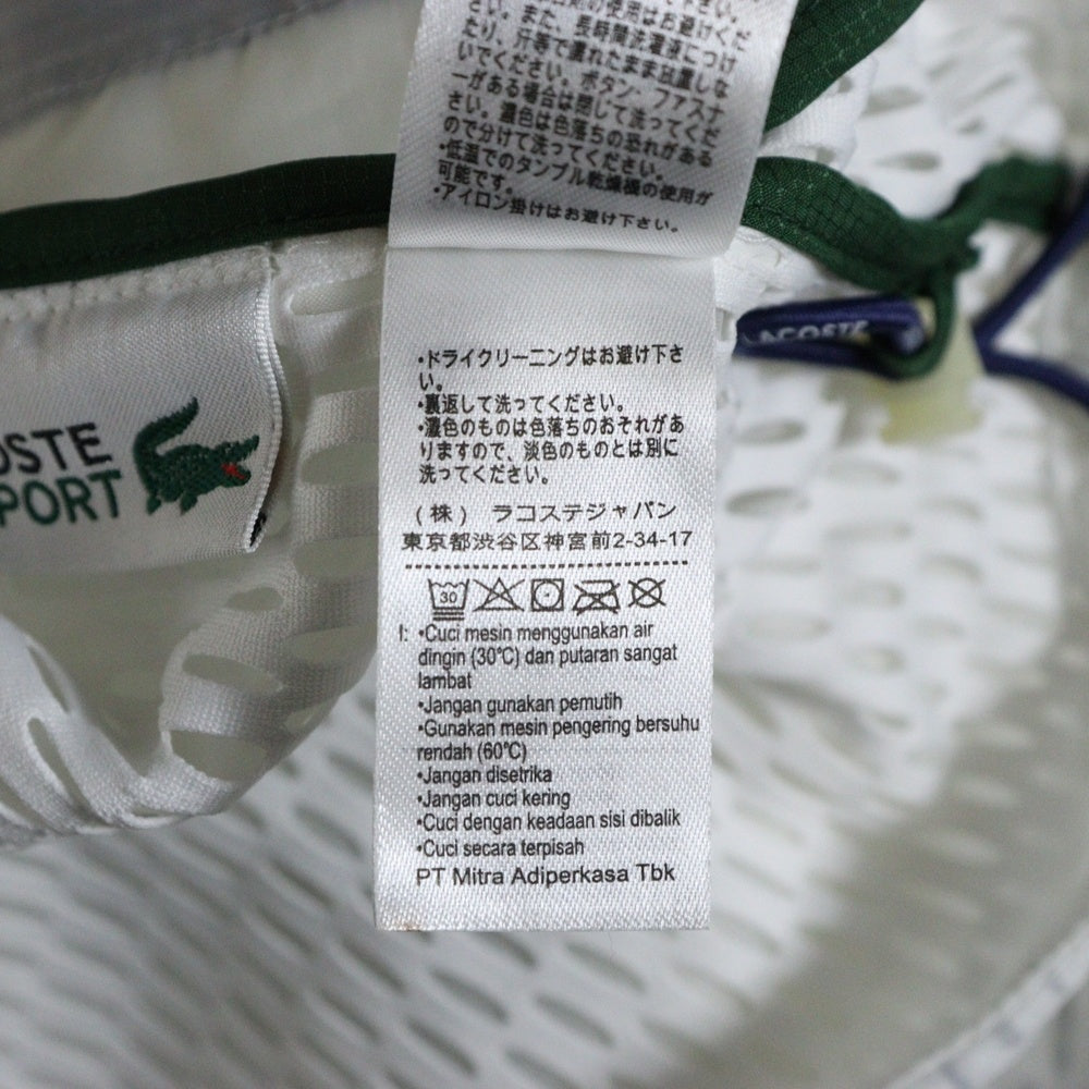 LACOSTE(ラコステ) フロントロゴワッペン ジップアップ フーデッド ナイロンジャケット ウインドブレーカー ホワイト BH7992