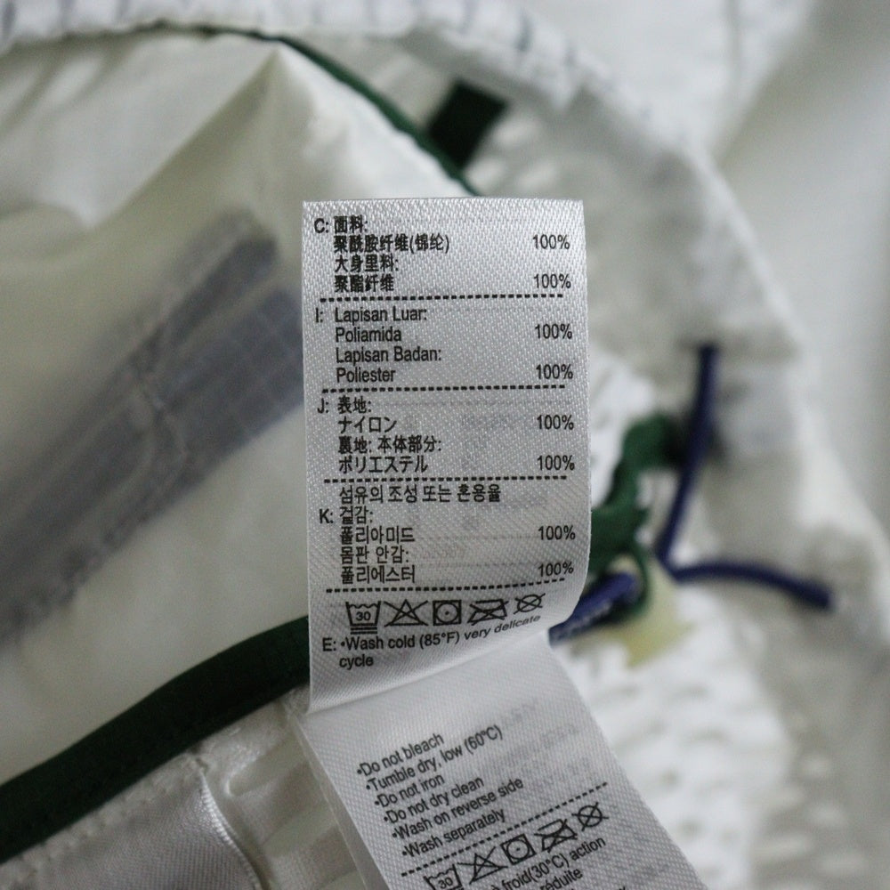 LACOSTE(ラコステ) フロントロゴワッペン ジップアップ フーデッド ナイロンジャケット ウインドブレーカー ホワイト BH7992