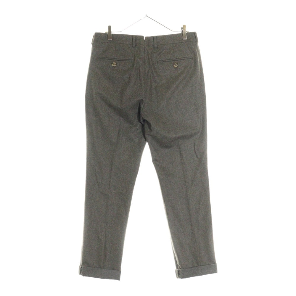 BRUNELLO CUCINELLI(ブルネロクチネリ) センタープレス ジップフライ ウール テーパード スラックスパンツ グレージュ