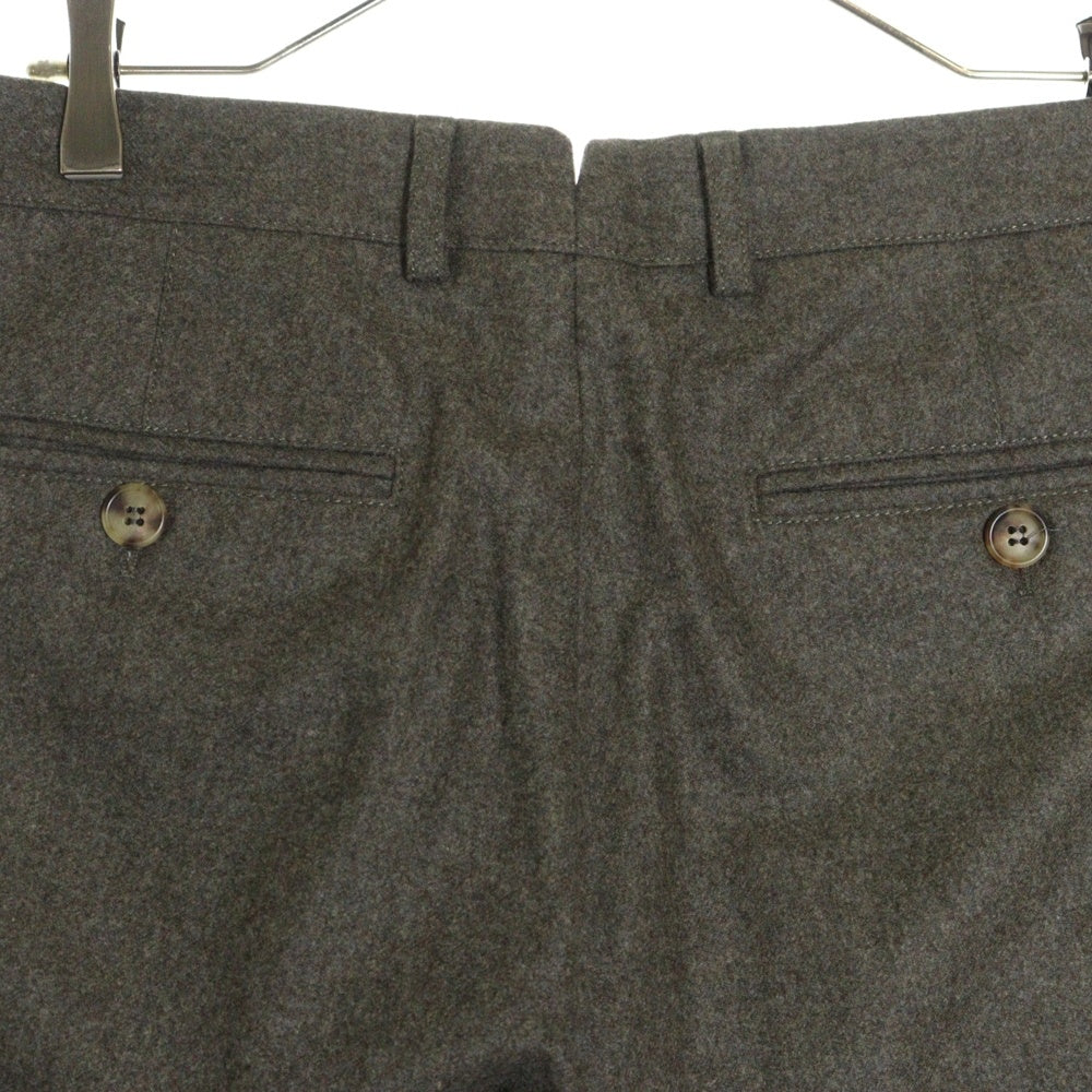 BRUNELLO CUCINELLI(ブルネロクチネリ) センタープレス ジップフライ ウール テーパード スラックスパンツ グレージュ
