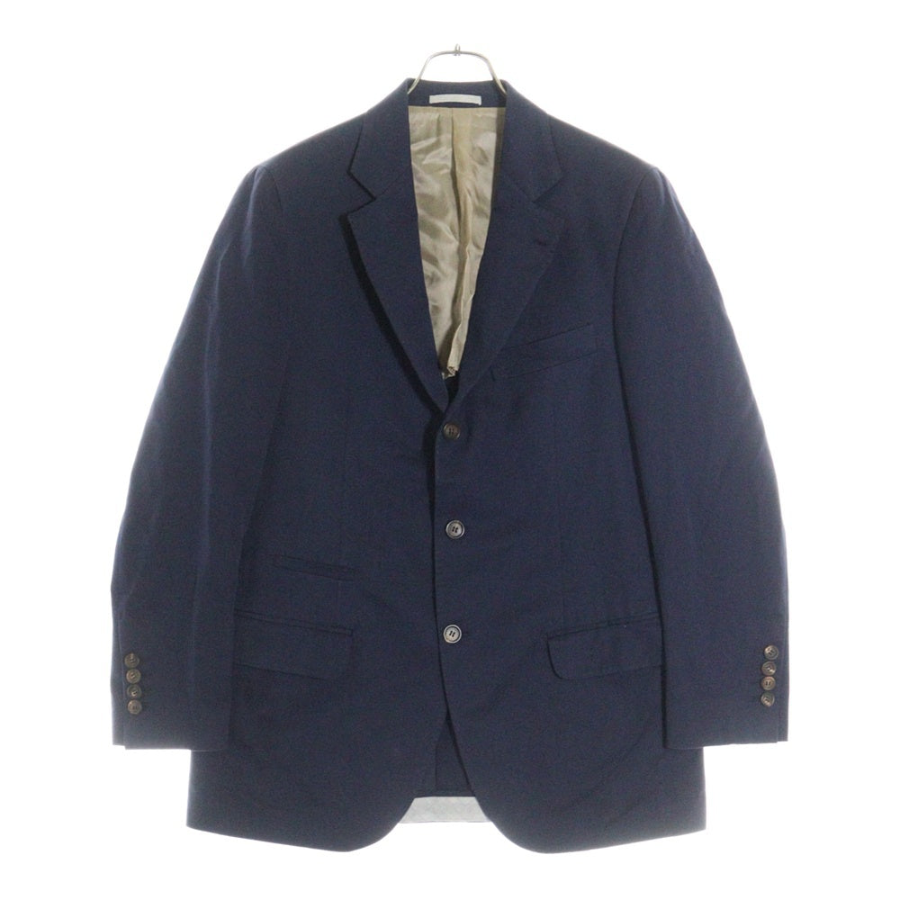 BRUNELLO CUCINELLI(ブルネロクチネリ) ノッチドラペル コットン シングルテーラードジャケット ネイビー