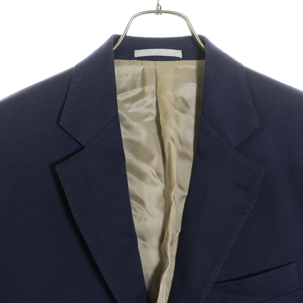 BRUNELLO CUCINELLI(ブルネロクチネリ) ノッチドラペル コットン シングルテーラードジャケット ネイビー