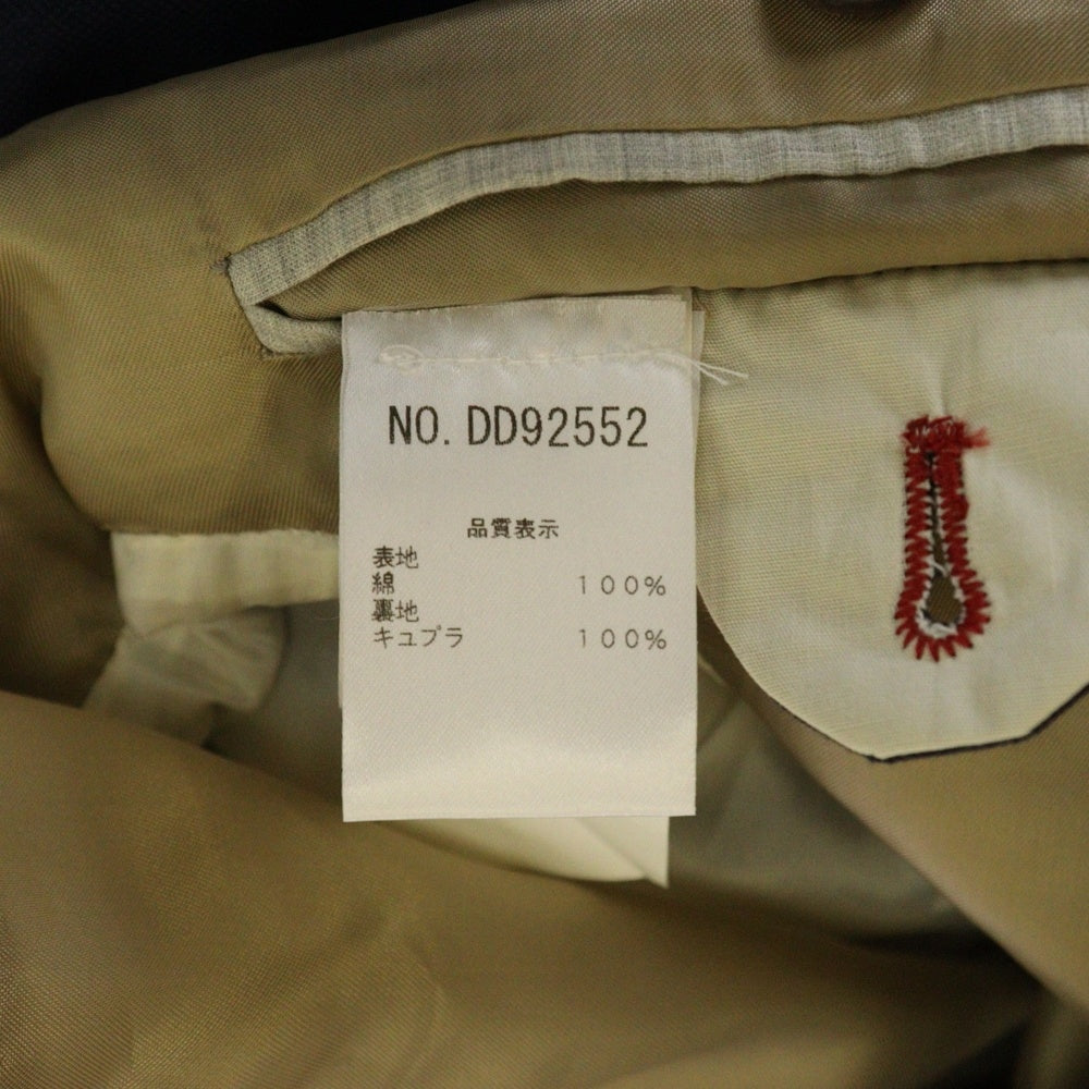 BRUNELLO CUCINELLI(ブルネロクチネリ) ノッチドラペル コットン シングルテーラードジャケット ネイビー