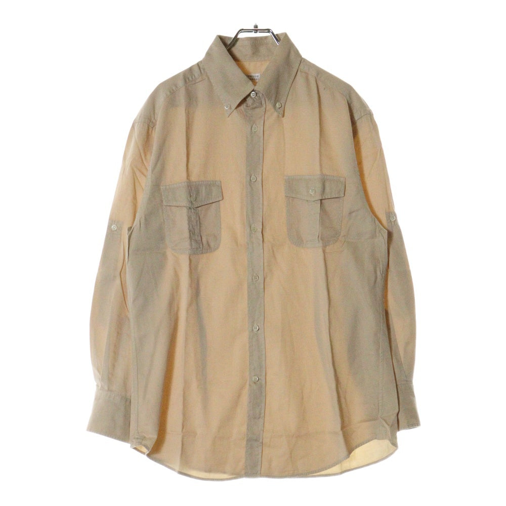BRUNELLO CUCINELLI(ブルネロクチネリ) フロントダブルポケット ボタンダウン 長袖シャツ ベージュ