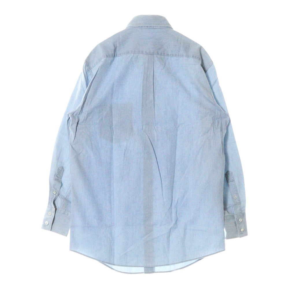 BRUNELLO CUCINELLI(ブルネロクチネリ) フロントポケット ボタンダウン コットン 長袖シャツ ブルー