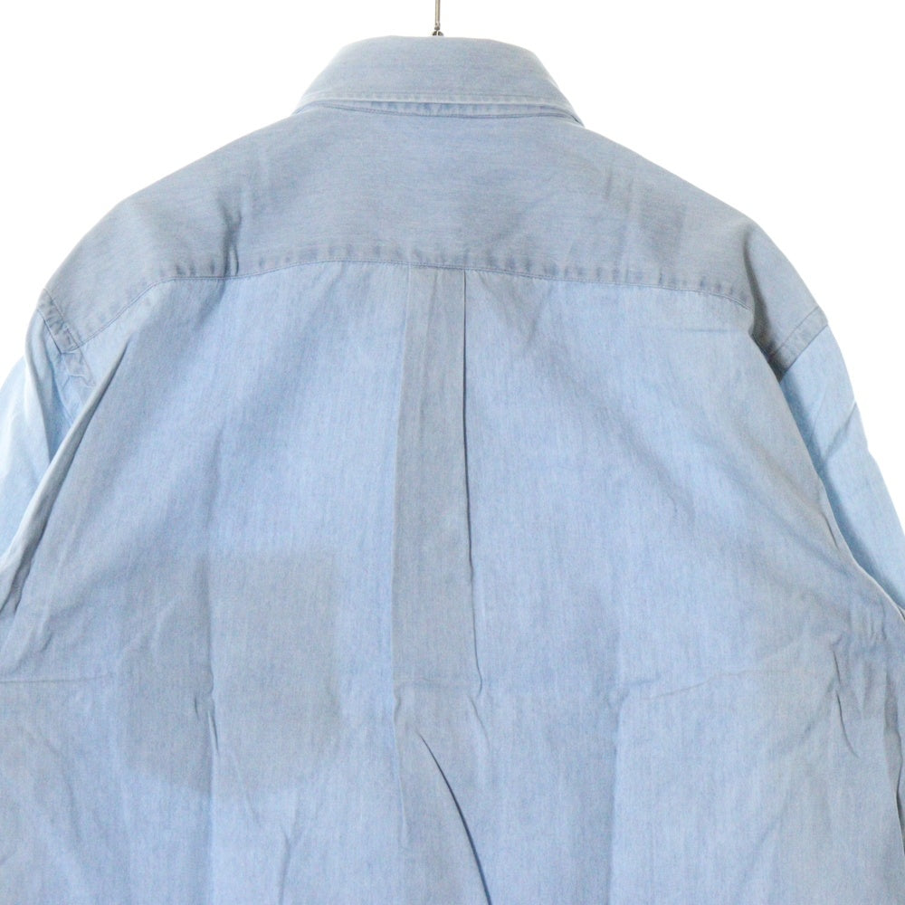 BRUNELLO CUCINELLI(ブルネロクチネリ) フロントポケット ボタンダウン コットン 長袖シャツ ブルー