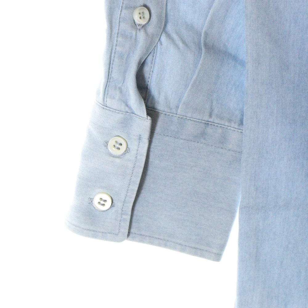 BRUNELLO CUCINELLI(ブルネロクチネリ) フロントポケット ボタンダウン コットン 長袖シャツ ブルー