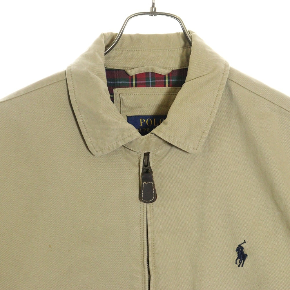 POLO RALPH LAUREN(ポロラルフローレン) フロントロゴ刺繍 ジップアップ スウィングトップ ブルゾン ジャケット ベージュ