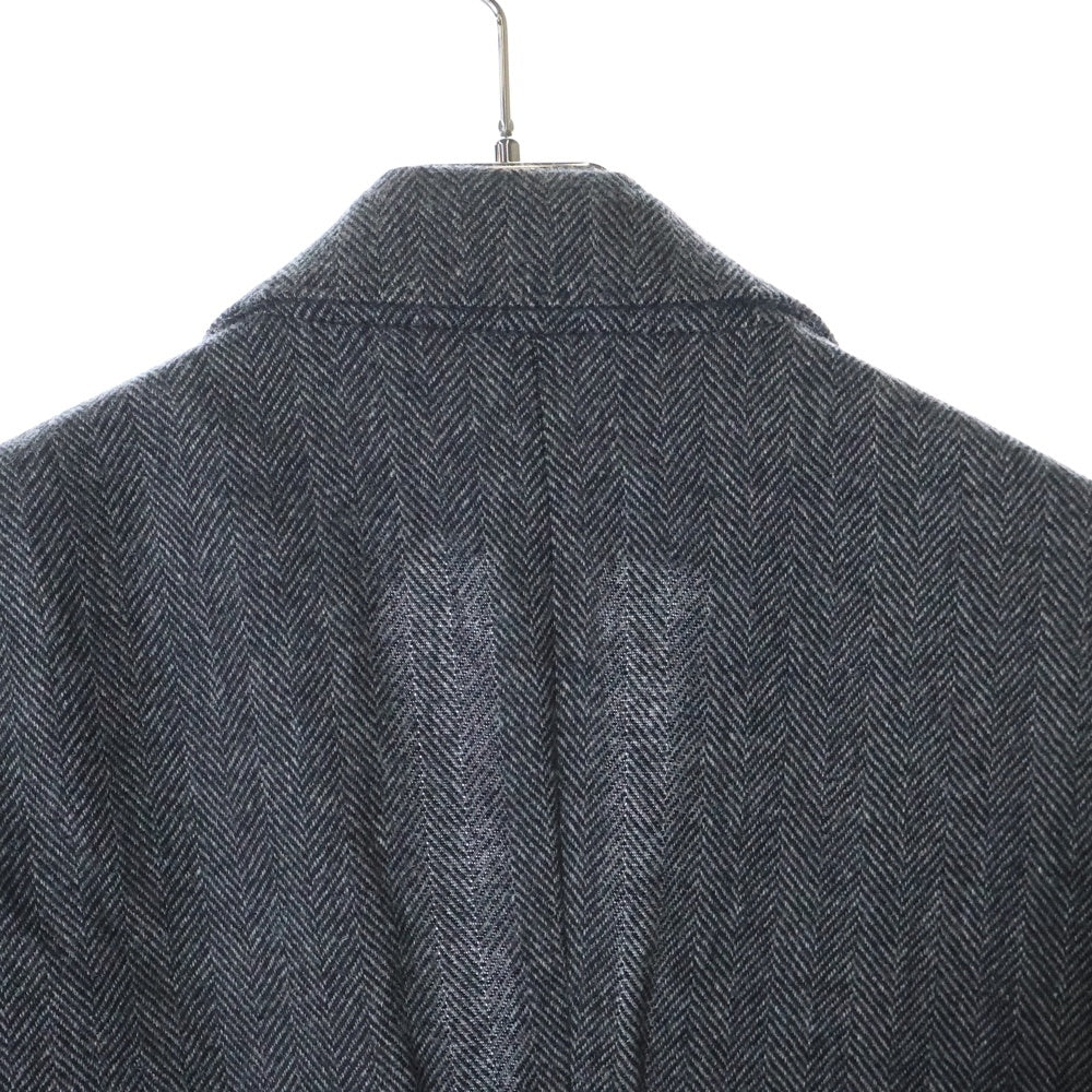 BRUNELLO CUCINELLI(ブルネロクチネリ) ヘリンボーン ノッチドラペル カシミヤ シングルテーラードジャケット グレー