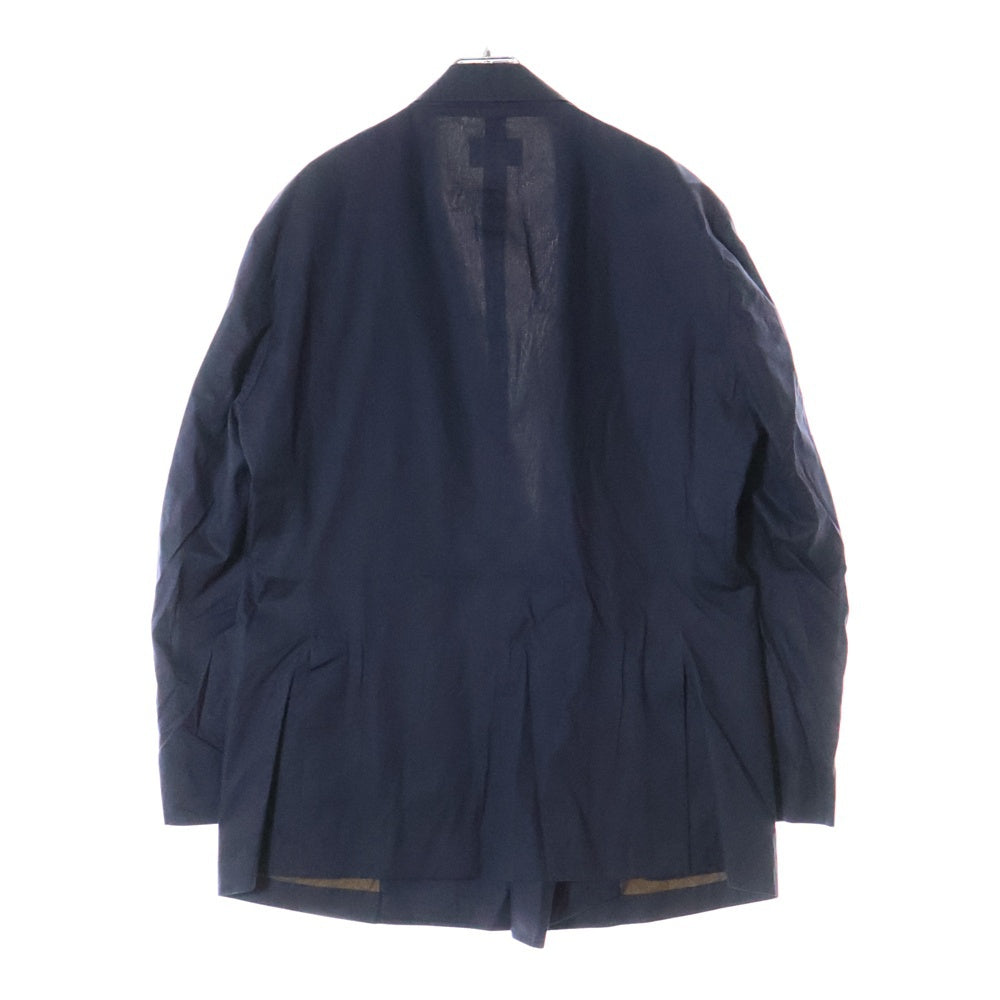 BRUNELLO CUCINELLI(ブルネロクチネリ) コットン ピークドラペル ダブルテーラードジャケット ネイビー