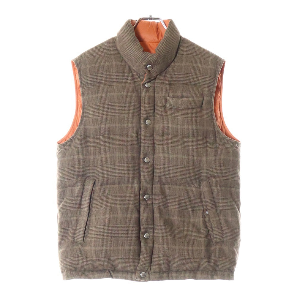 BRUNELLO CUCINELLI(ブルネロクチネリ) フロントポケット グレンチェック ボタンダウンベスト ブラウン