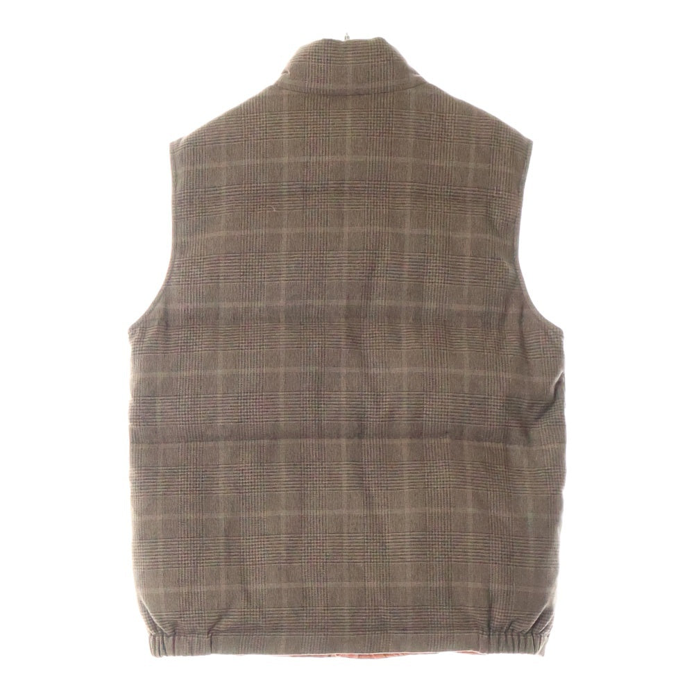 BRUNELLO CUCINELLI(ブルネロクチネリ) フロントポケット グレンチェック ボタンダウンベスト ブラウン