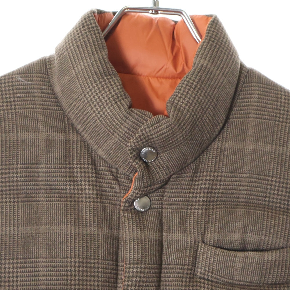BRUNELLO CUCINELLI(ブルネロクチネリ) フロントポケット グレンチェック ボタンダウンベスト ブラウン
