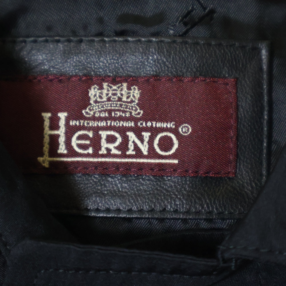 HERNO(ヘルノ) シルク ステンカラーコート ブラック