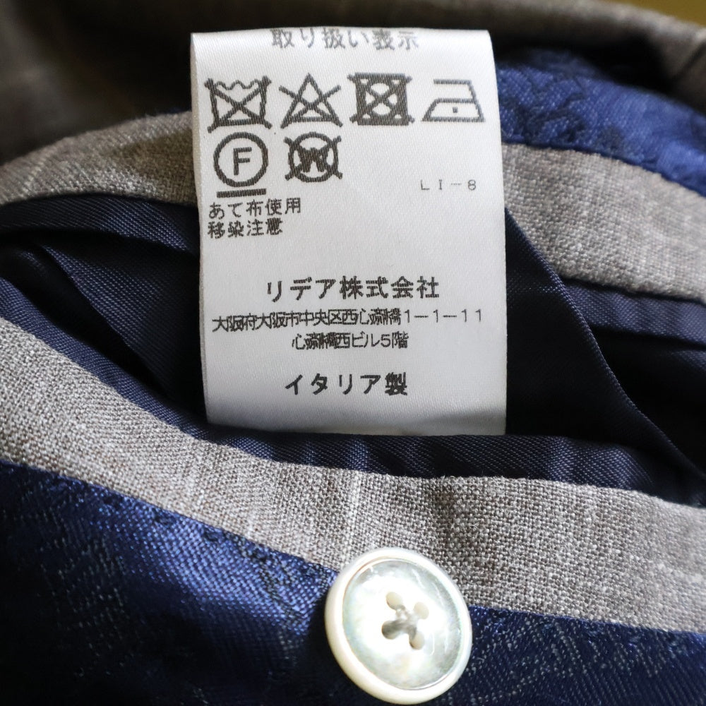 BARBA NAPOLI(バルバ ナポリ) ブロックチェック 総柄ライニング 3B シングルテーラードジャケット グレー GM8_6080001