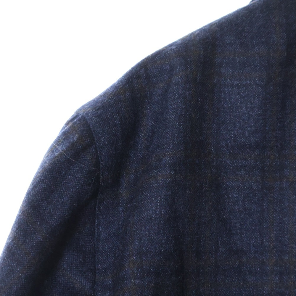BARBA NAPOLI(バルバ ナポリ) グレンチェック 総柄ライニング 3B シングルテーラードジャケット ネイビー GM8_ 5080001