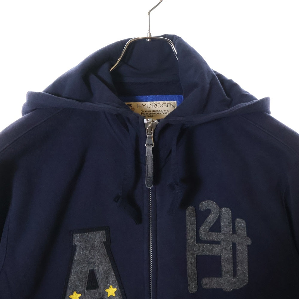 HYDROGEN(ハイドロゲン) PURE SWEATSHIRT 裏起毛 スウェット ジップアップ パーカー ネイビー