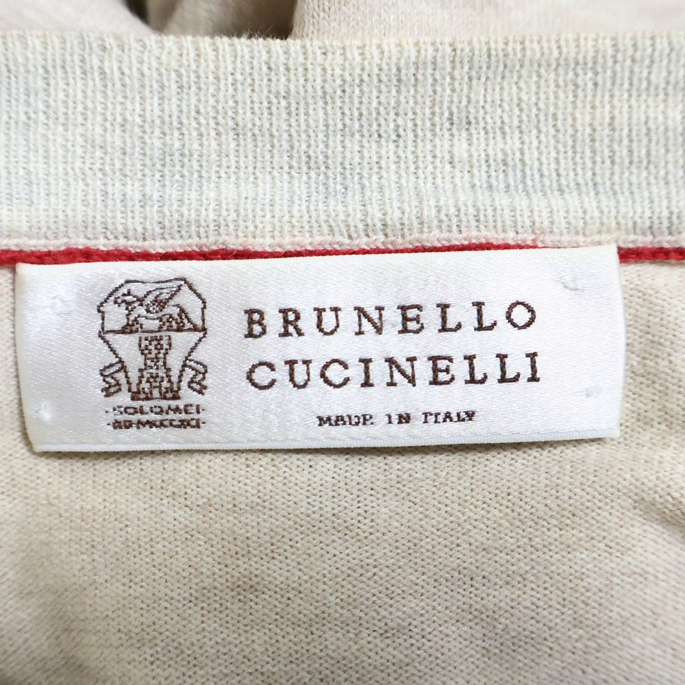 BRUNELLO CUCINELLI(ブルネロクチネリ) コットン Vネック ニット セーター アイボリー