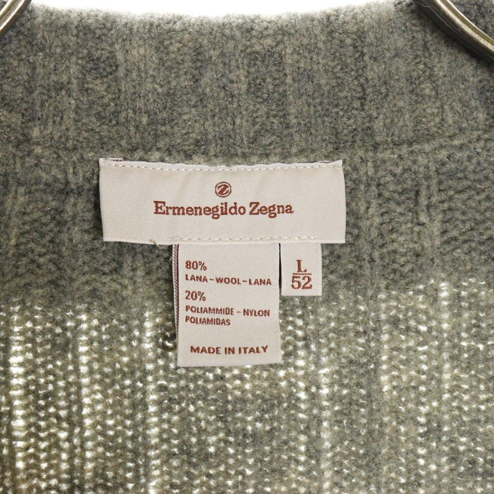 Ermenegildo Zegna(エルメネジルドゼニア) ウール ニット カーディガン グレー D-TK-6297