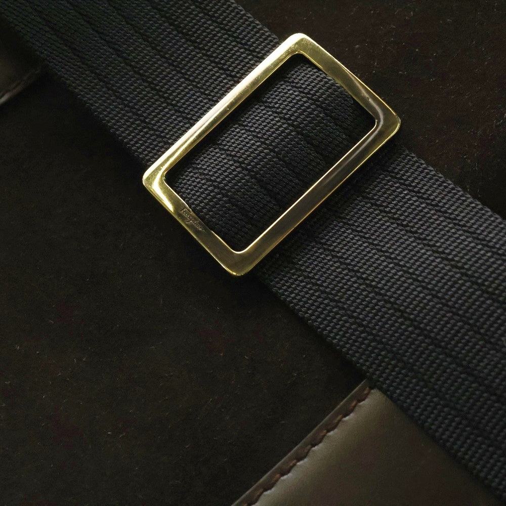 Salvatore Ferragamo(サルヴァトーレ フェラガモ) スウェードレザー 2WAY ショルダーバッグ ハンドバッグ トートバッグ ブラウン DS-243506