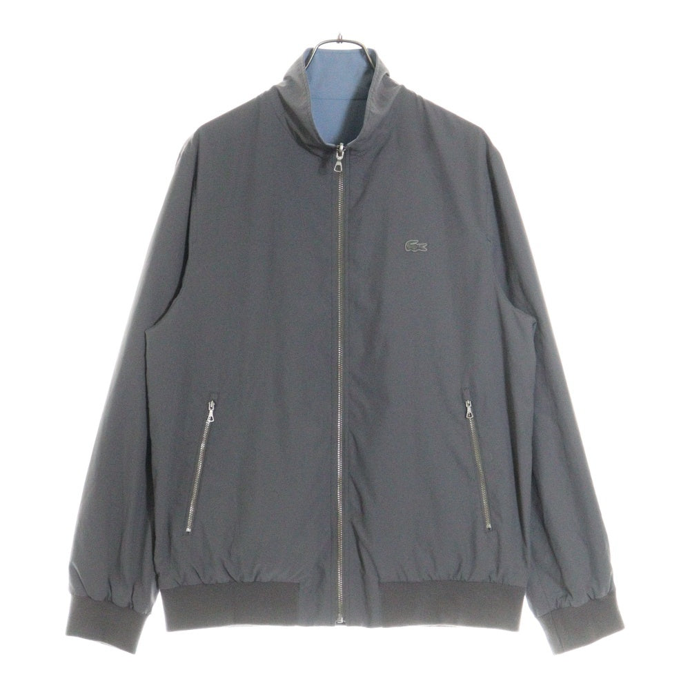 LACOSTE(ラコステ) ワッペンロゴ ポリエステル リバーシブル ジップアップ ジャケット スウィングトップ ブルゾン グレー/ブルー BH1571