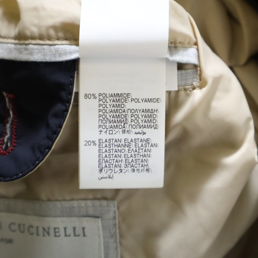 BRUNELLO CUCINELLI(ブルネロクチネリ) ニット切り替え ナイロン ジップアップ ボタンダウンジャケット ネイビー