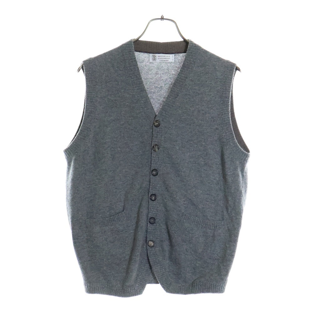 BRUNELLO CUCINELLI(ブルネロクチネリ) カシミヤ ウール ニット ベスト グレー TE91356