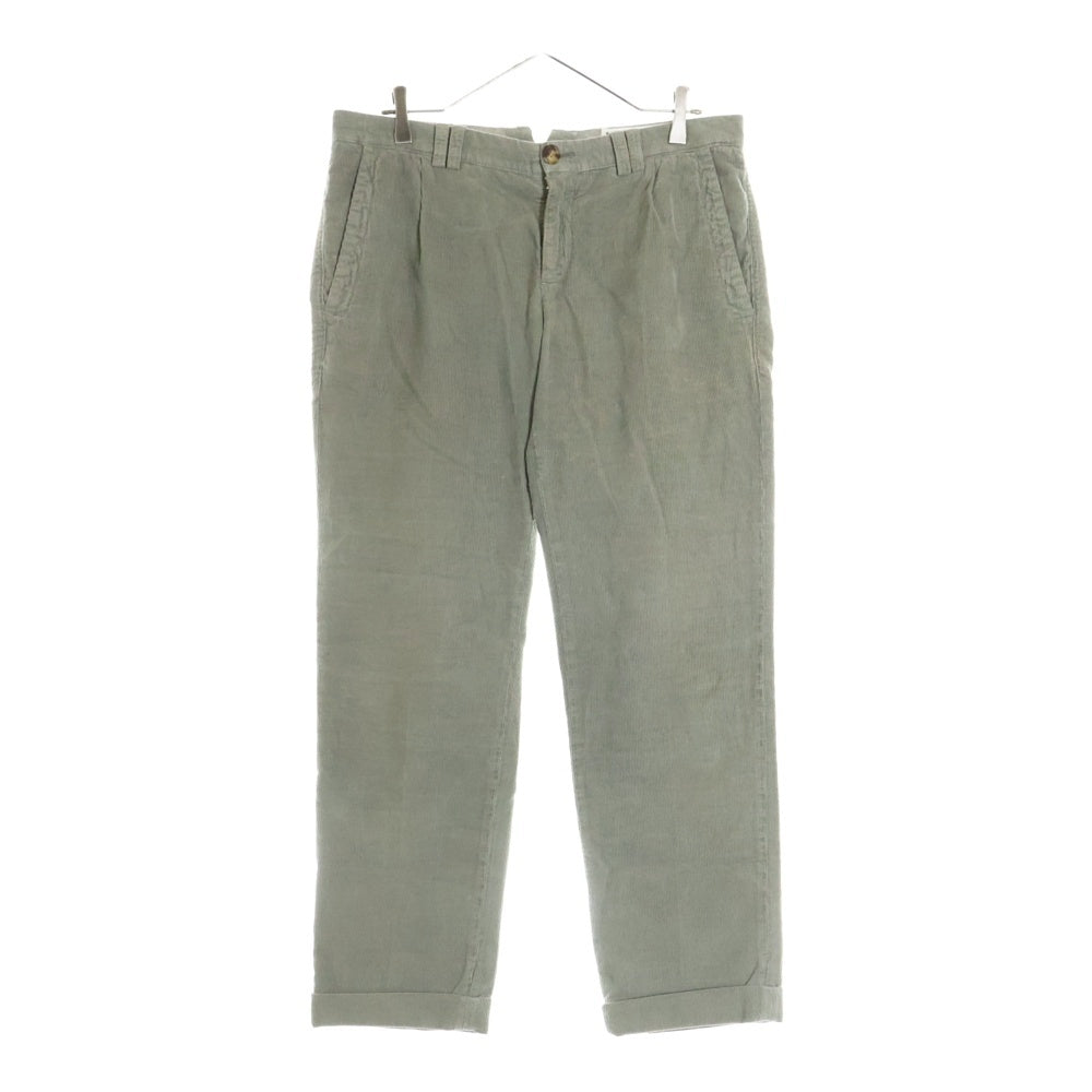 BRUNELLO CUCINELLI(ブルネロクチネリ) コーデュロイ ジップフライ ストレート パンツ カーキ TE91919