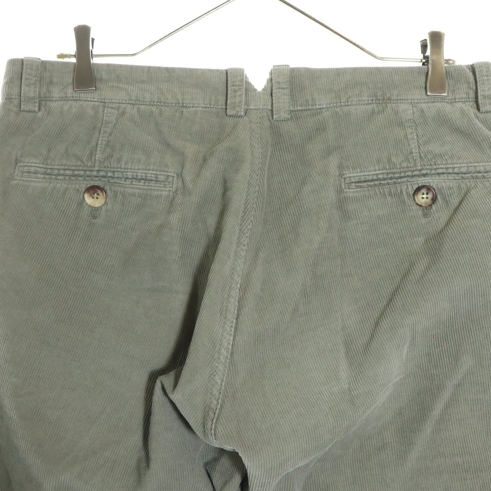 BRUNELLO CUCINELLI(ブルネロクチネリ) コーデュロイ ジップフライ ストレート パンツ カーキ TE91919
