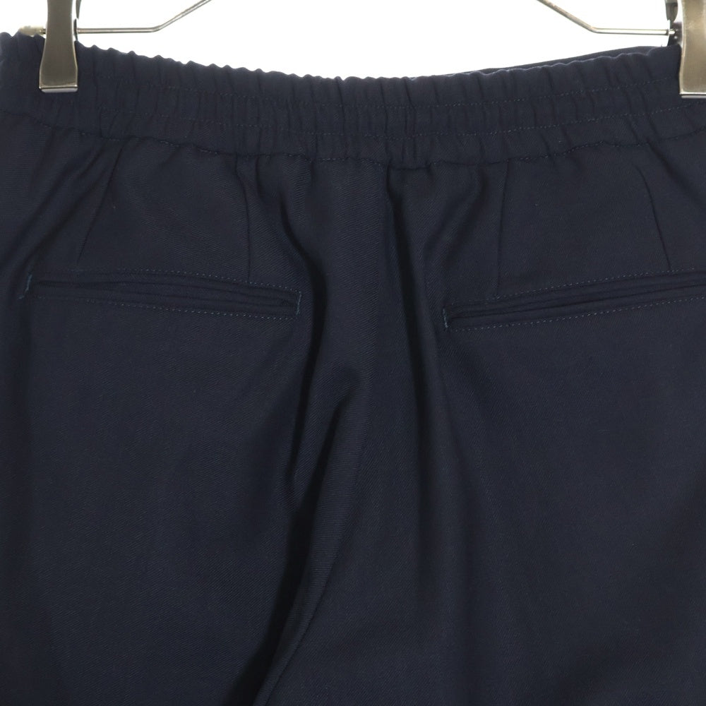 Cruciani(クルチアーニ) リラックスドローコード ワンプリーツ ポリエステル ウール パンツ ブラック