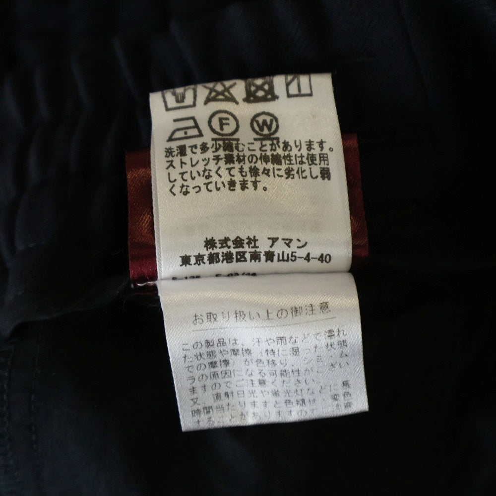 Cruciani(クルチアーニ) リラックスドローコード ワンプリーツ ポリエステル ウール パンツ ブラック